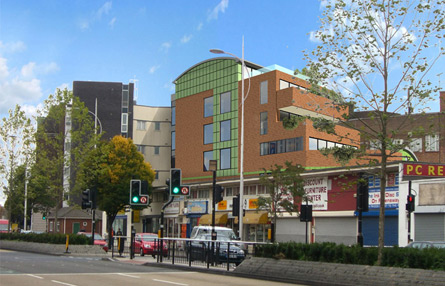 Spencer Street with buildings